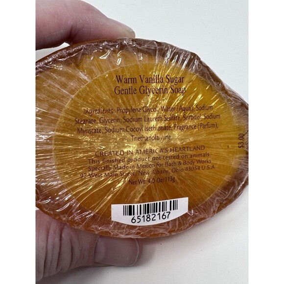 Vintage Bath and Body Works Warm Vanilla Sugar Glycerin Bar Soap Sealed - Picture 3 of 4